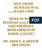 Does Surah Maidah 5.15 Prove The Prophet Mohammed Is Noor (Light)