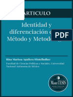 129. MasterTESIS - ARTICULO Identidad y Diferenciación Entre Método y Metodología 2013