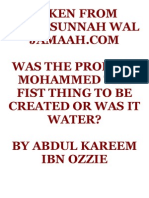 Was the Prophet Mohammed the Fist Thing to Be Created Or Was It Water