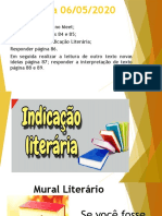 Aula Dia 06 Indicação Literária e Sinal de Pontuação