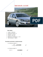 Opel Astra H - 1.4 I 16V: Date Inițiale