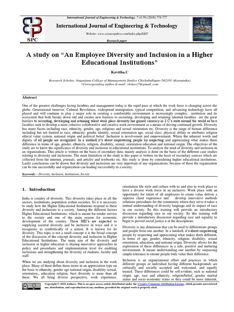 Diversity and Inclusion Article | PDF | Diversity (Business ...