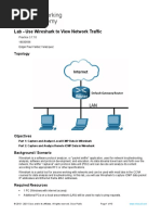 Lab - Use Wireshark To View Network Traffic: Topology