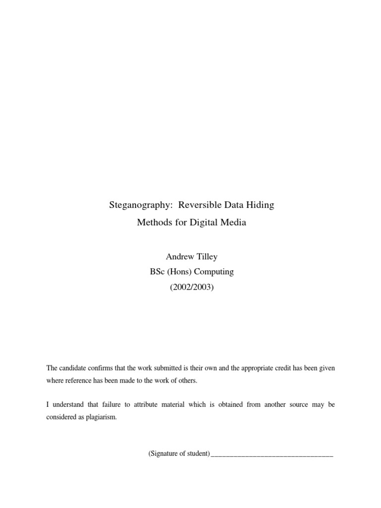 Steganography: Reversible Data Hiding Methods For Digital Media | PDF ...