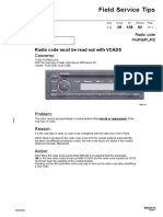 Field Service Tips: Radio Code Must Be Read Out With VCADS