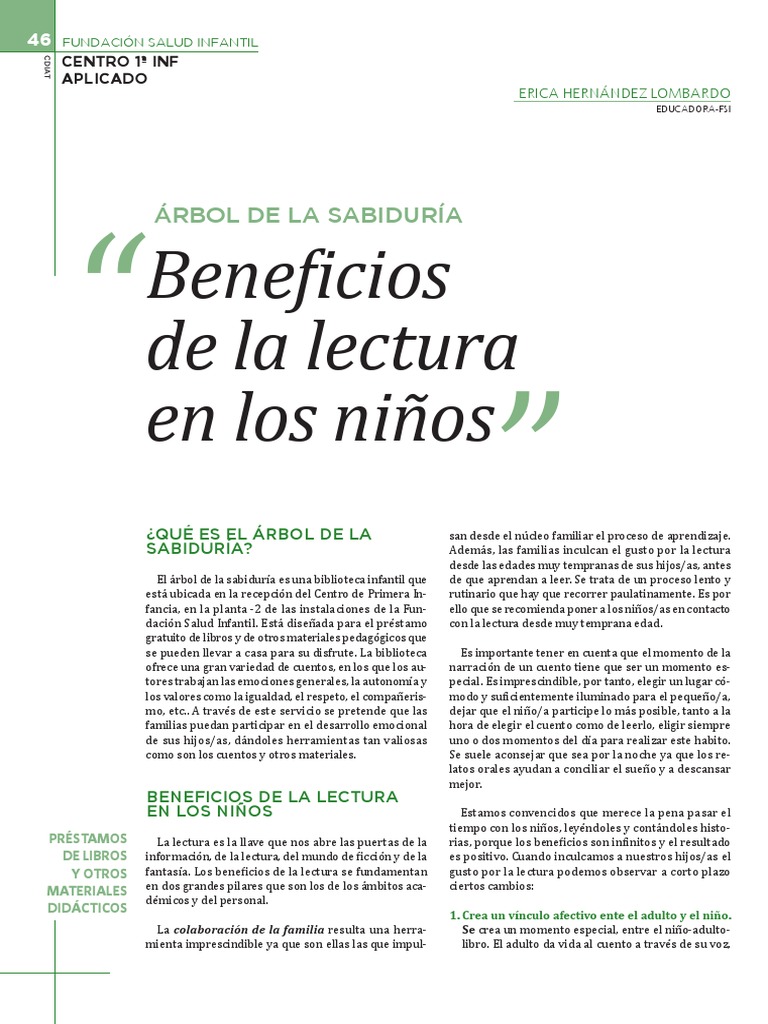 Beneficios de la lectura en niños | PDF | Adultos | Aprendizaje