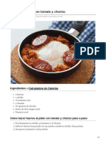 Huevos al plato con tomate y chorizo