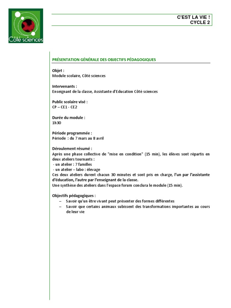 Cycle 2 Naissance Croissance Reproduction Des Animaux