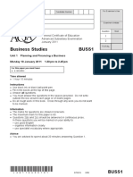 Business Studies Buss1: General Certificate of Education Advanced Subsidiary Examination January 2011