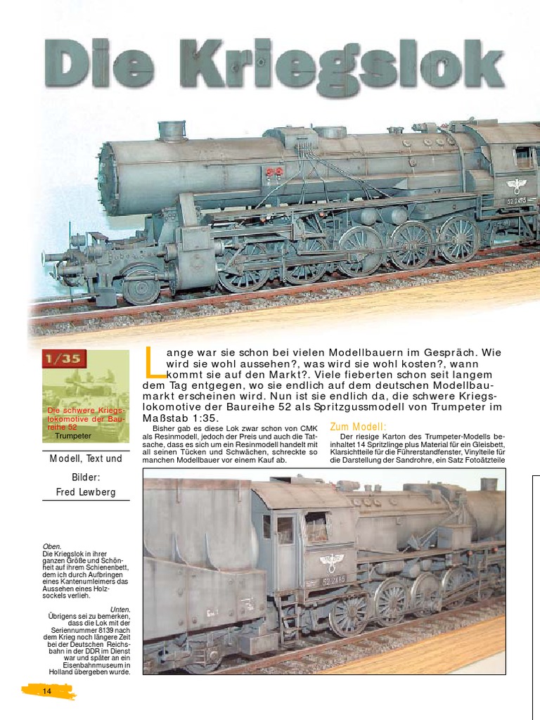 Dampflokomotive Baureihe 52 – Mit Digital-Decoder, Sound, Metallbauweise, Für Modellbahn