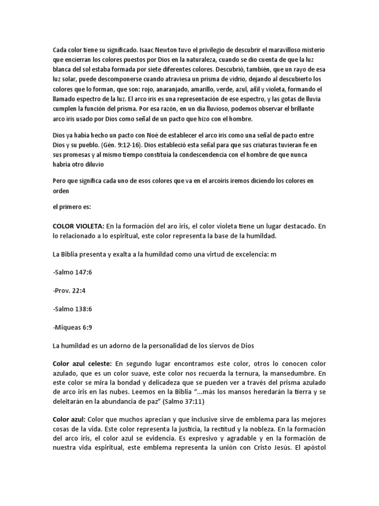 Significado de los Colores del Arco Iris | PDF | Arco iris | Color
