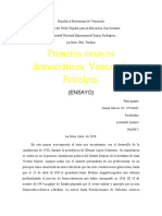 Primeros Ensayos Democraticos. Historia de Venezuela.