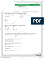 Matemáticas 9 Evaluación de Números Imaginarios y Complejos