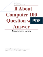All About Computer 100 Question With Answer