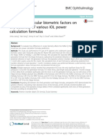 The Effect of Ocular Biometric Factors On The Accu