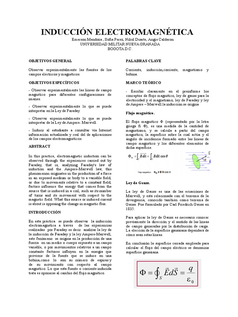 Inducción Electromagnética | PDF | Permisividad | Campo magnético