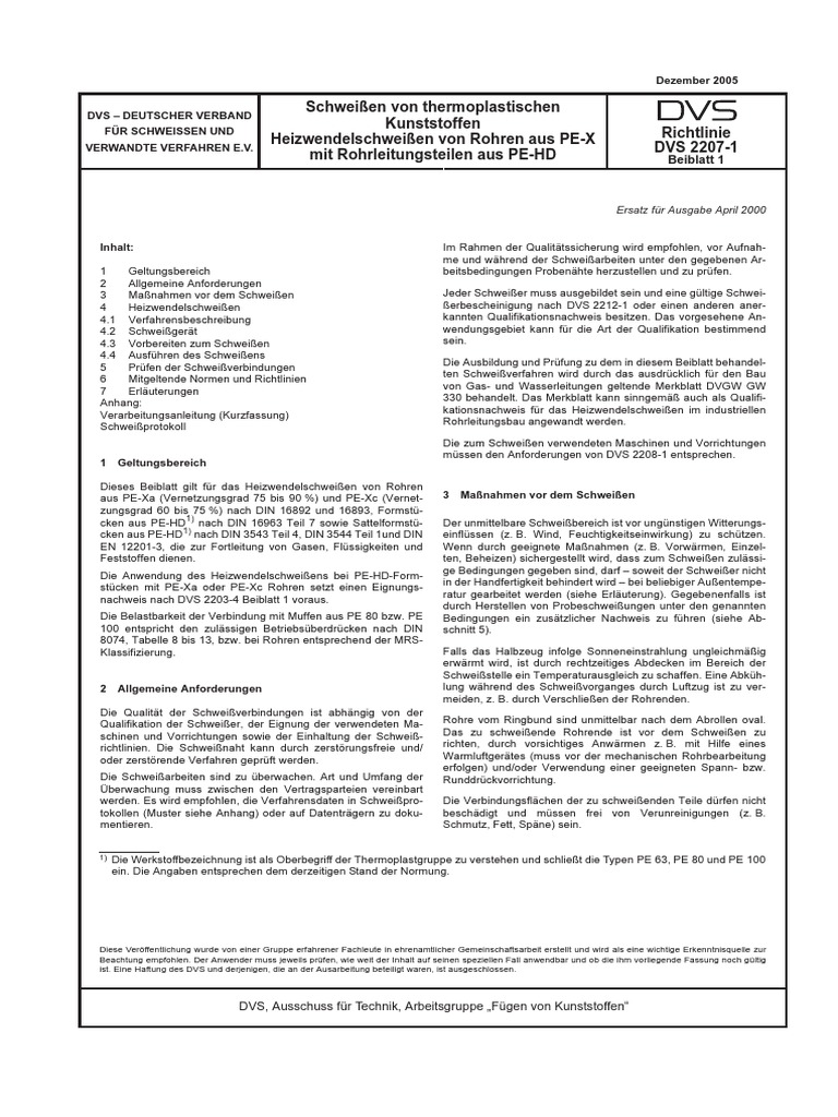 DVS 2207-1 BBL01 2005-12 | PDF