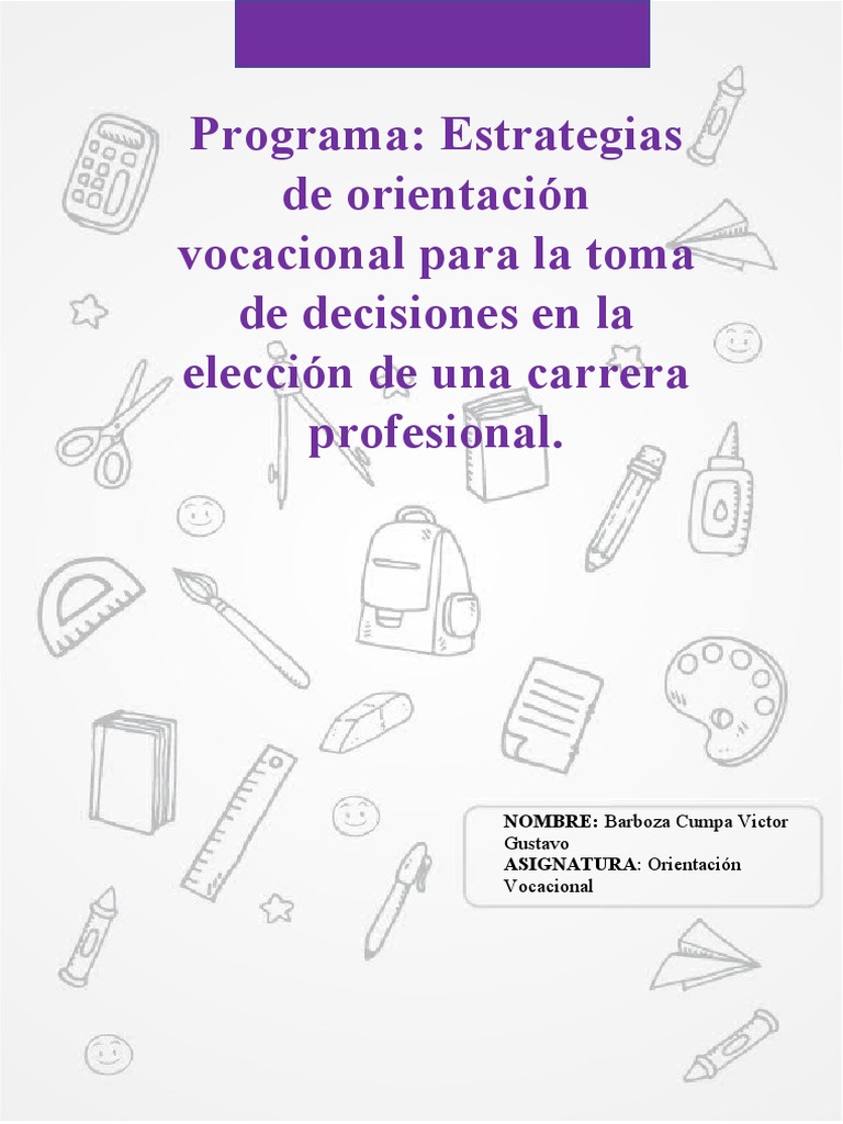 Estrategias de Orientación Vocacional | PDF | Toma de decisiones | Perú