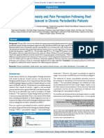 Preprocedural Anxiety and Pain Perception Following Root Surface Debridement in Chronic Periodontitis Patients