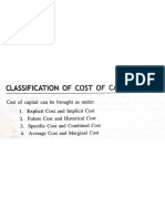 Classification of Cost of Capital