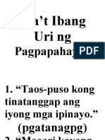 Iba't Ibang Uri Ng Pagpapahayag