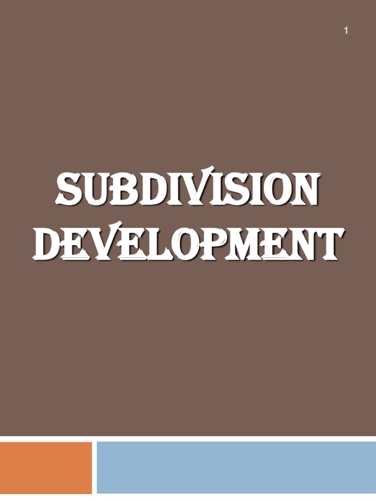 Subdivision Development Pdf Land Lot Cemetery