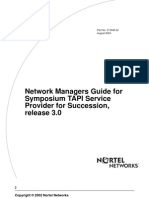 Network Managers Guide For Symposium TAPI Service Provider For Succession, Release 3.0