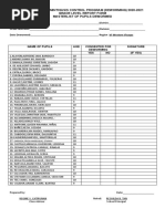 Integrated Helminthiasis Control Program (Deworming) 2020-2021 Grade Level Report Form Masterlist of Pupils Dewormed