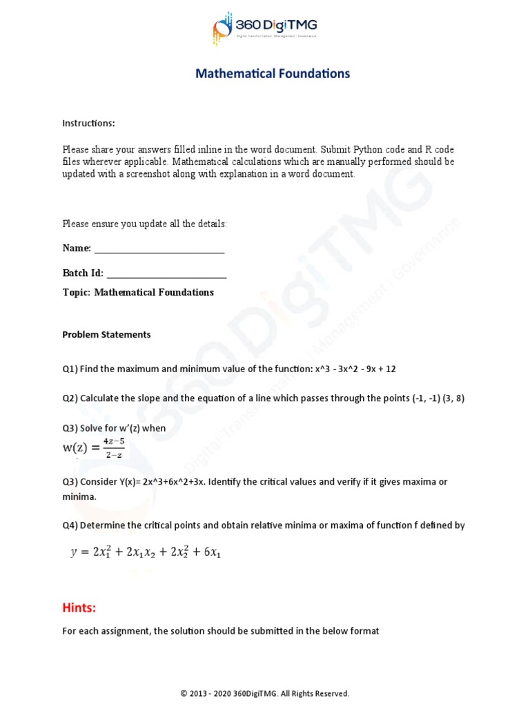Problem Statement - Mathematical | PDF