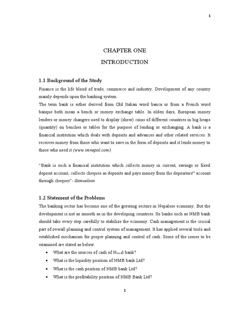NMB Bank Cash Management Analysis 2023 | PDF | Cheque | Banks