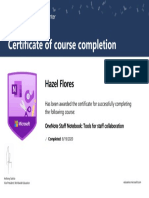 Certificate of Course Completion: Hazel Flores Hazel Flores