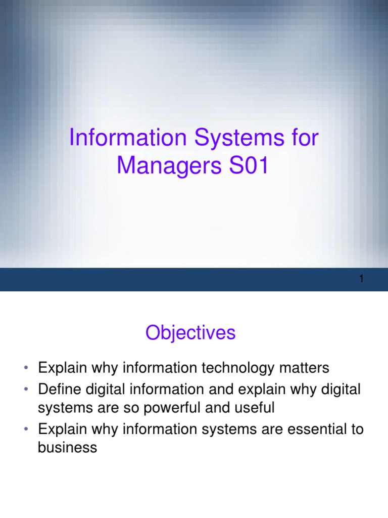 ISM-01 Introduction To Information Systems | PDF | Information System ...
