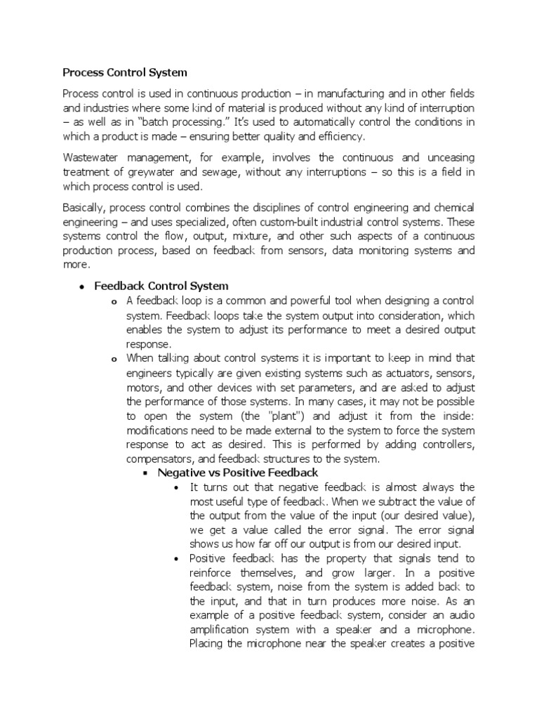 Process Control Systems PDF Control Theory Control System