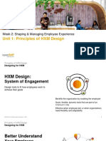 Unit 1: Principles of HXM Design: Week 2: Shaping & Managing Employee Experience