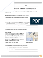 Student Exploration: Solubility and Temperature