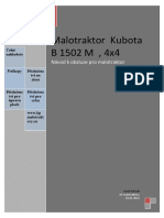 Malotraktor Kubota B1502M - Navod K Obsluze