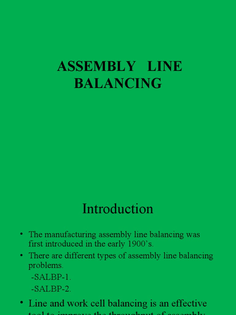Assembly Line Balancing | PDF | Business Economics | Systems Engineering