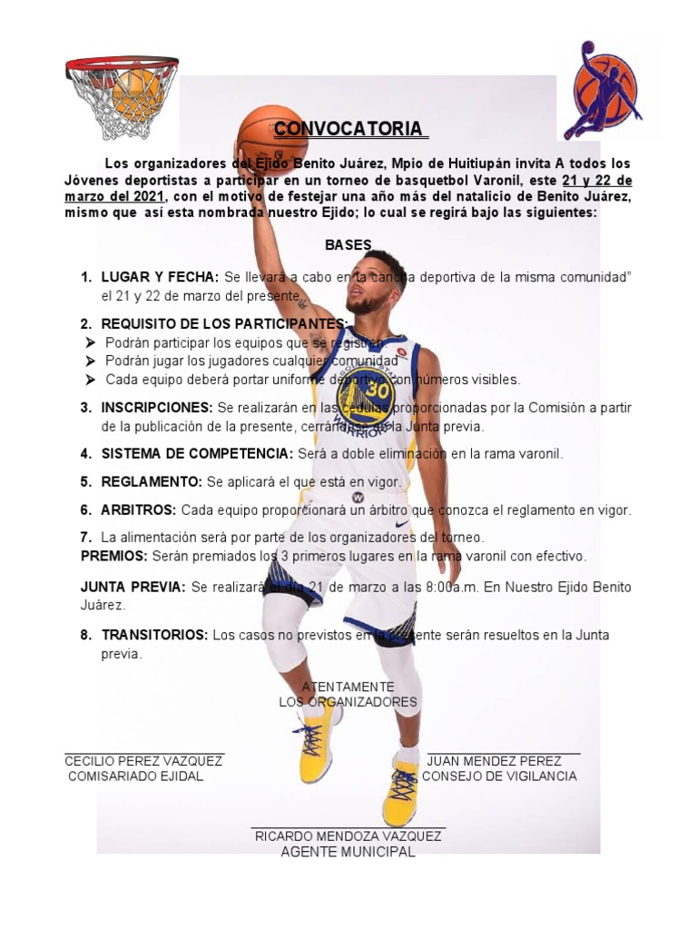 Convocatoria de Baloncesto PDF