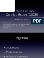 Offensive Security Certified Expert (OSCE) : August 22, 2018