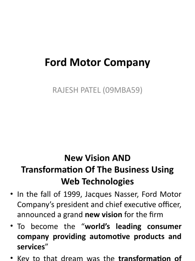 Ford's Vision and E-Business Transformation | PDF | Dell | Supply Chain