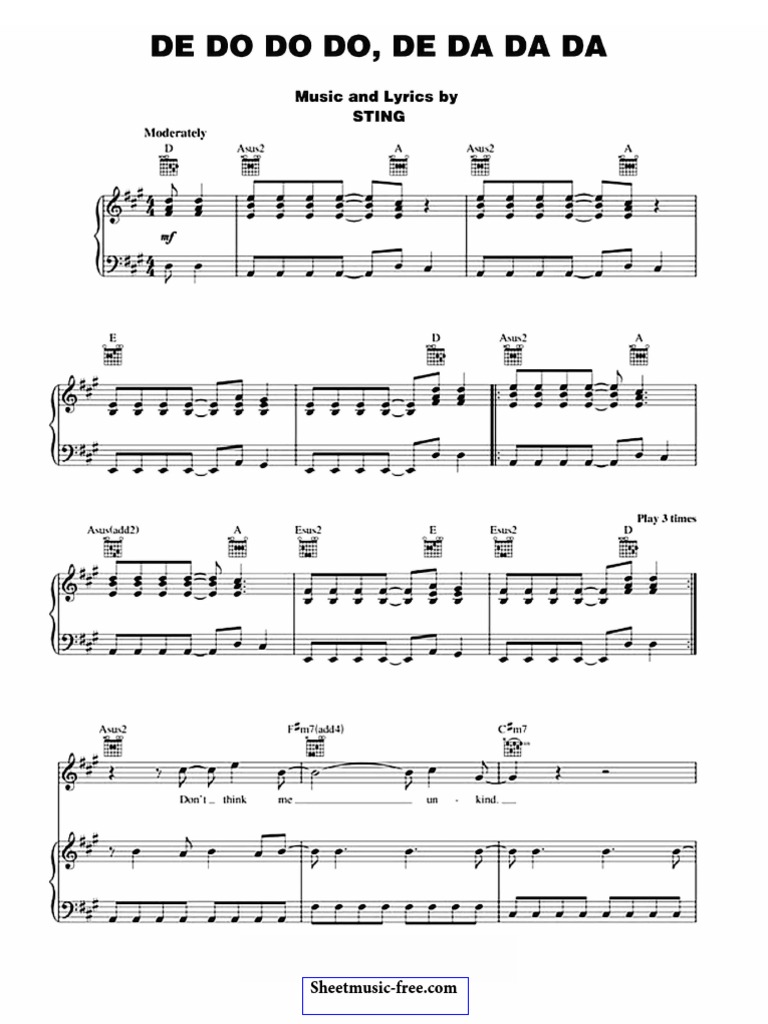 De DO DO DO de DA DA DA Sheet Music Police (SheetMusic Free Com) | PDF