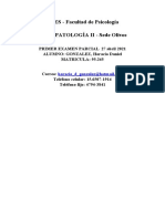 1er EXAMEN PARCIAL PSICOPATOLOGIA 2 OLIVOS 27 Abril 2021 Horacio GONZALEZ