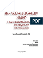 Plan Nacional de Desarrollo Educacion Superior