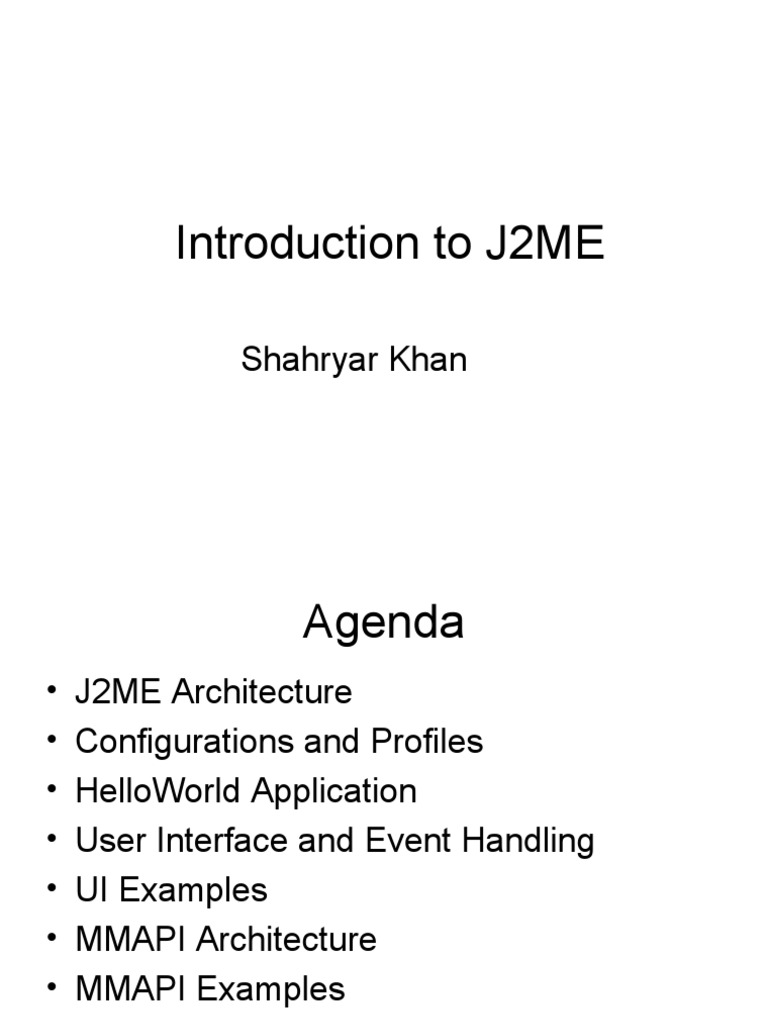 J2ME Overview and Application Development | PDF | Java Virtual Machine ...