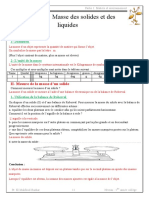 Mesure de La Masse Des Solides Et Des Liquides Cours 1