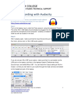 Sound Recording With Audacity