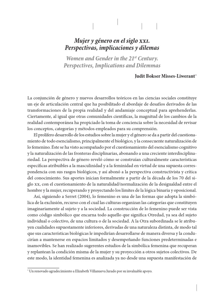 Mujer y Género en El Siglo Xxi | PDF | Feminismo | Estudios de género