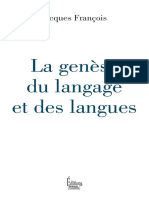 La Genèse Du Langage Et Des Langues (J. François. Sciences Humaines, 2017)