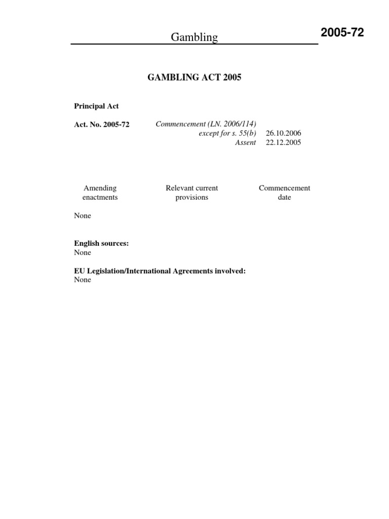 Gibraltar gambling act Gambling License