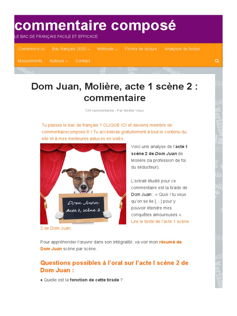 Dom Juan Acte 1 Scene 2 Dom Juan, Acte 1 Scène 2 - Profession de Foi D'un Séducteur | PDF | Molière  | don Juan